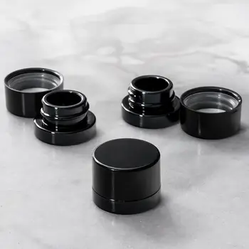 5ml Thick Black Glass Jars with Child Resistant Lids - UV Resistant - Storage for Oil,…