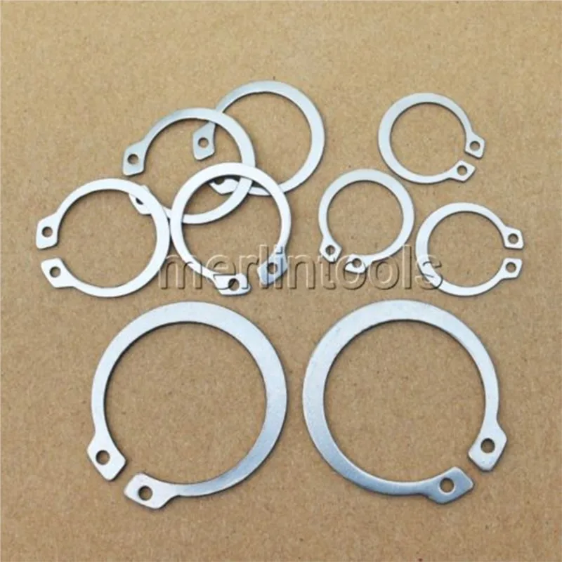 150Pcs 15 Sizes External Circlip Retaining Ring Kit 3mm-18mm Shaft Snap Rings Stainless Steel C-Type Circlips Fastener Hardware