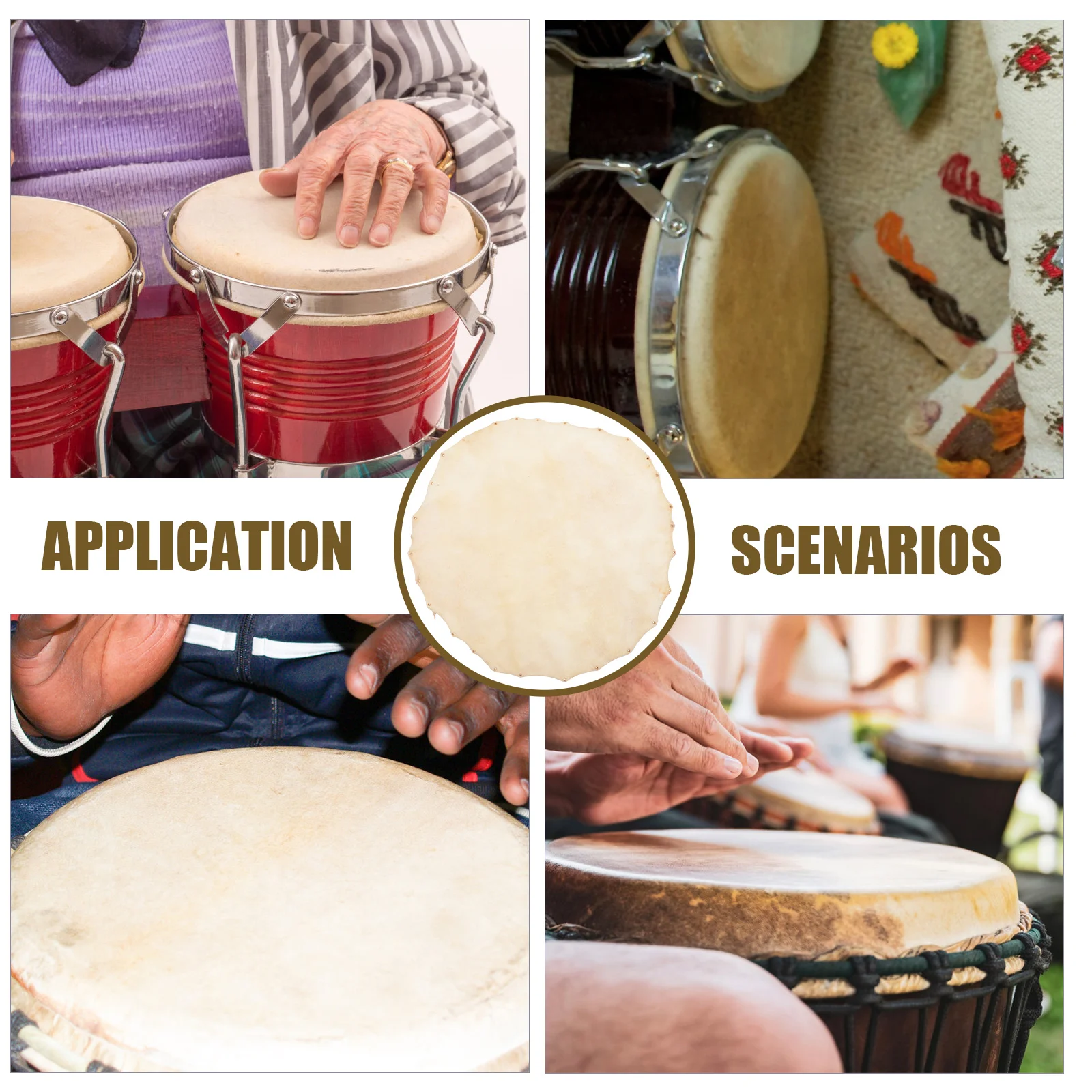 

2 Pcs Drum Cover Skin for Leathers African Covers Percussion Snare Accessory Replacement Part Shamanic