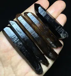 100g(3-6P) Rare Himalayan Black SMOKY QUARTZ Crystal Point Lemurian Specimen