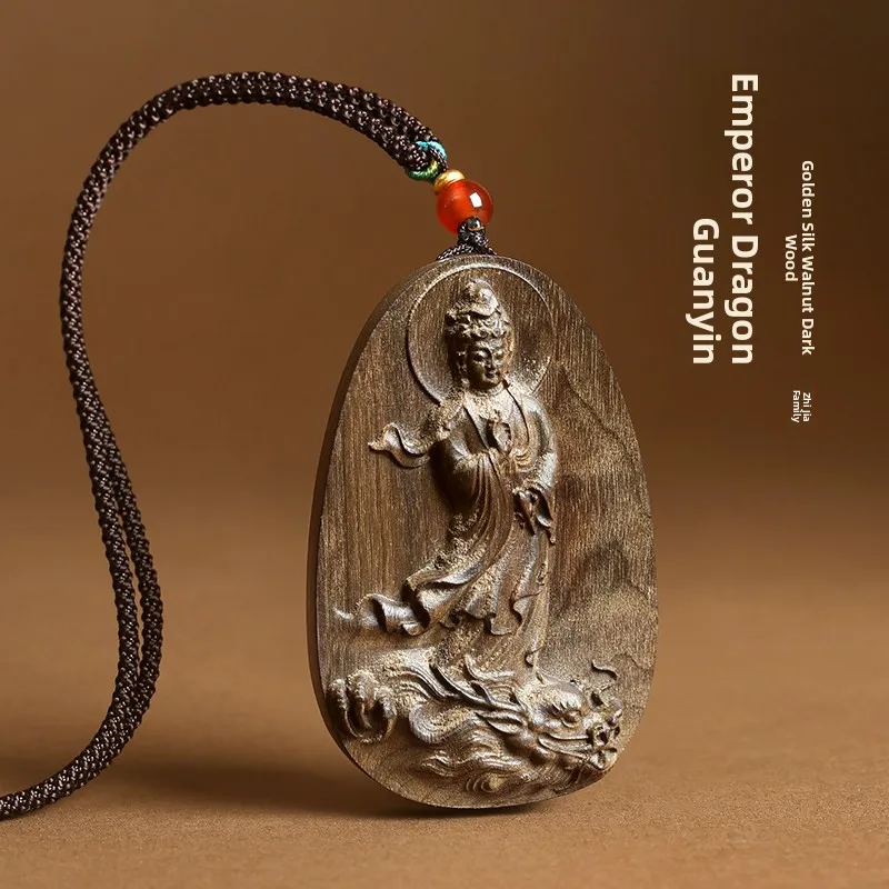 porte-cles-pendentif-bouddha-avalokiteshvara-protecteur-dragon-en-fil-d'or-de-qualite-superieure-amulette-a-suspendre-dans-la-voiture-bijoux-de-mode-en-bois-sombre