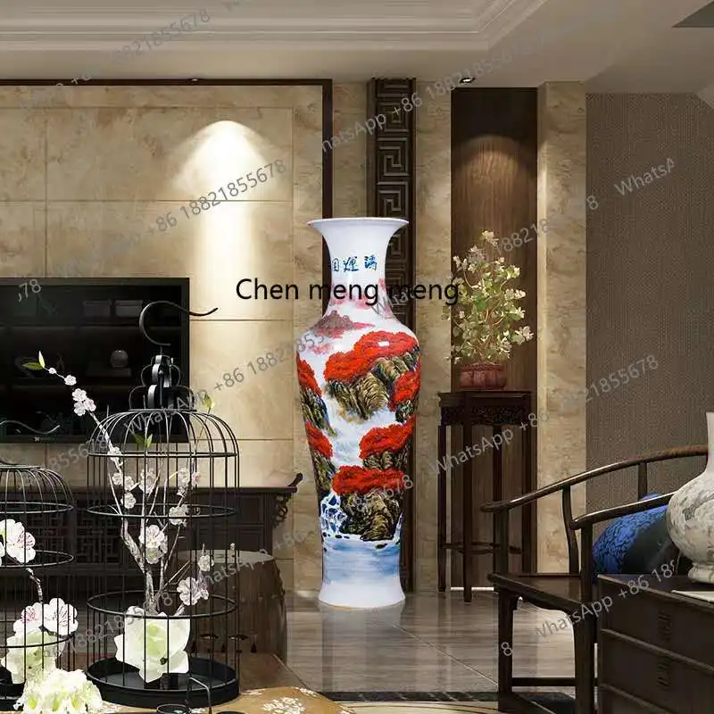 

Ceramic vase living room ornament, floor-to-ceiling large vase 1.8 meters ceramic home decoration