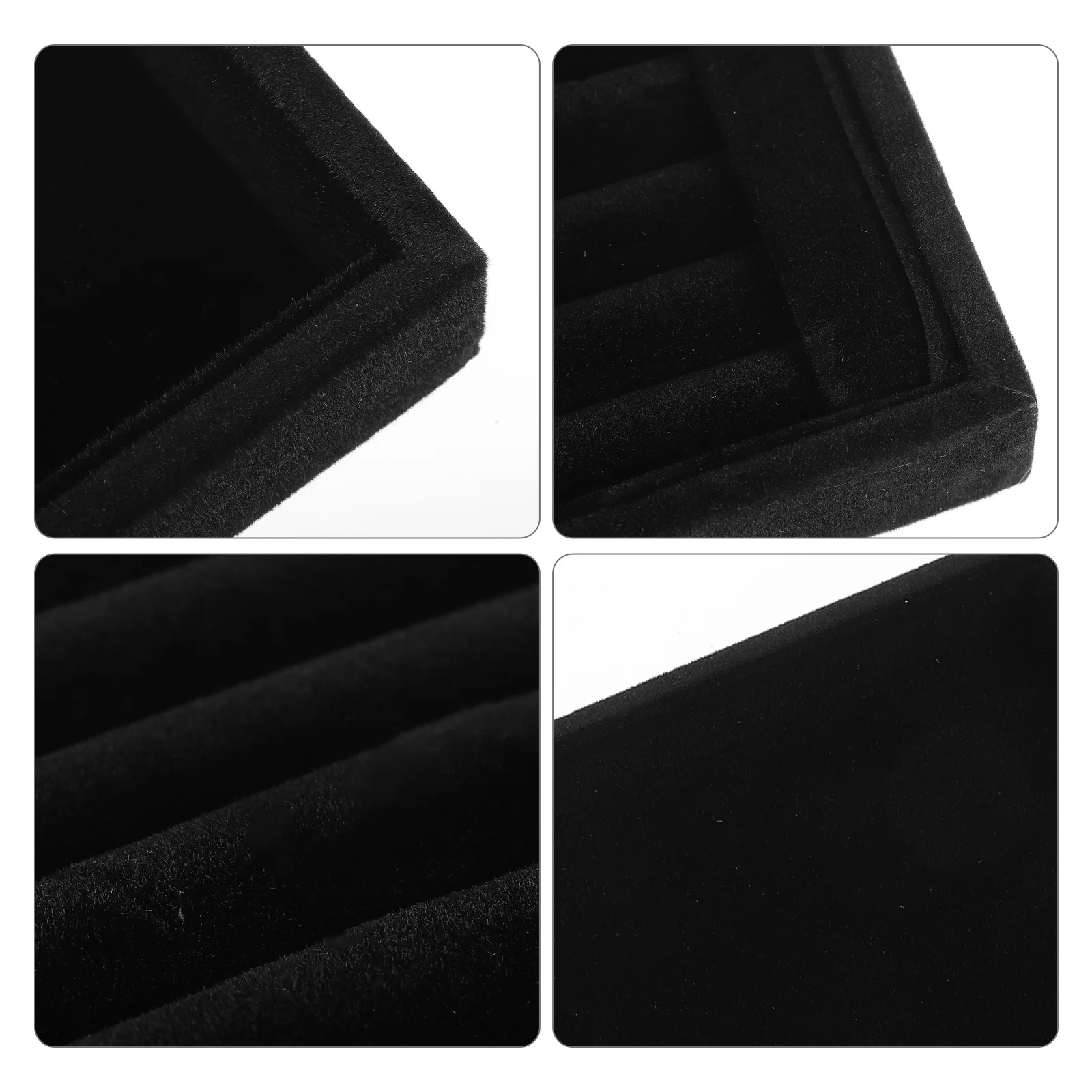  2 Pcs Ring Tray Earrings Storage Small Jewelry Holder Black for Jewellery Display