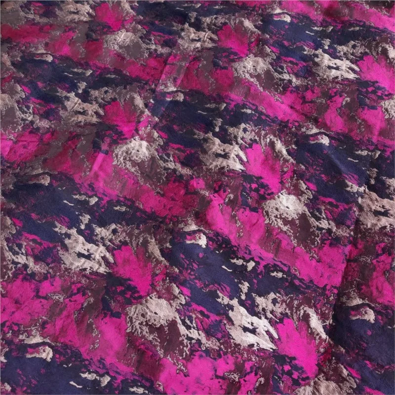 Yarn-dyed jacquard textured fabric oil paint-style abstract color-blocking for clothing