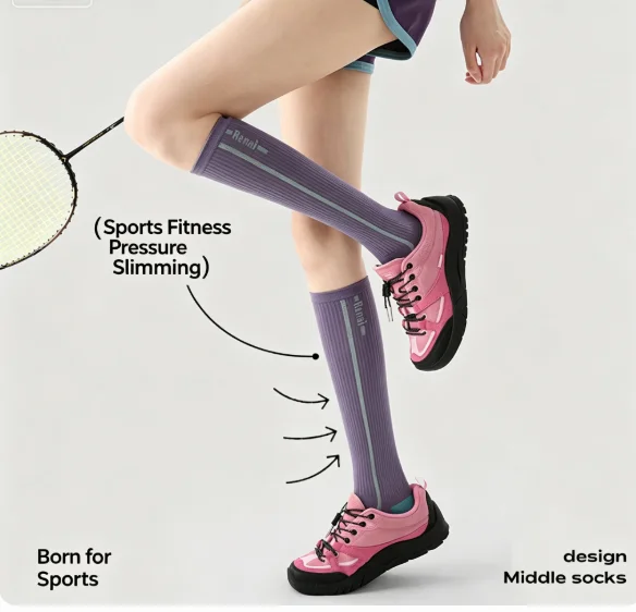 

Renaissance Light Compression Socks for Women Men, Thin Calf Compression Socks for Running Workout Jump Rope, Breathable Athletic Socks with Muscle Support for Spring Summer