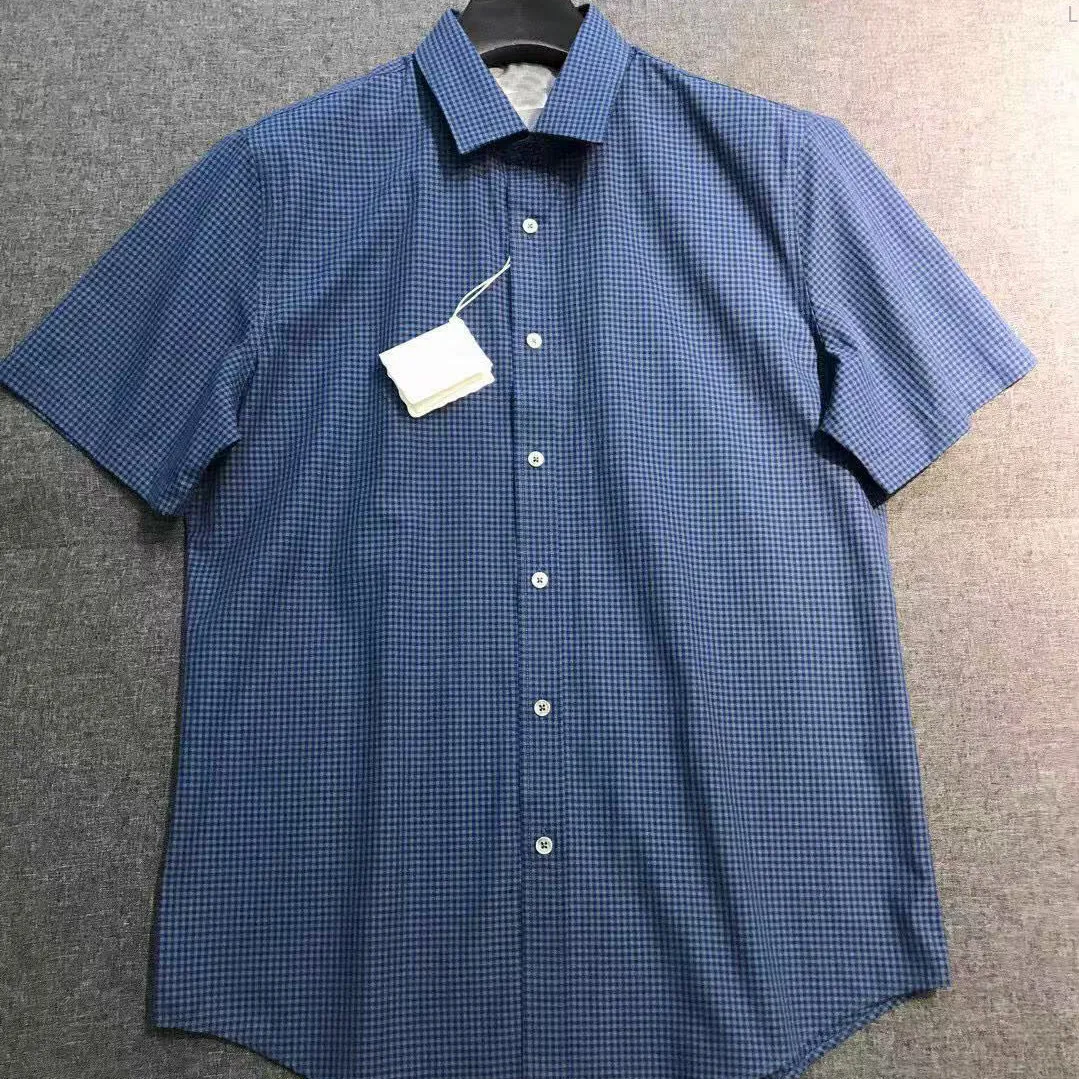 

BC Italian Plaid Short Sleeve Shirt Business Casual Lapel Shirt