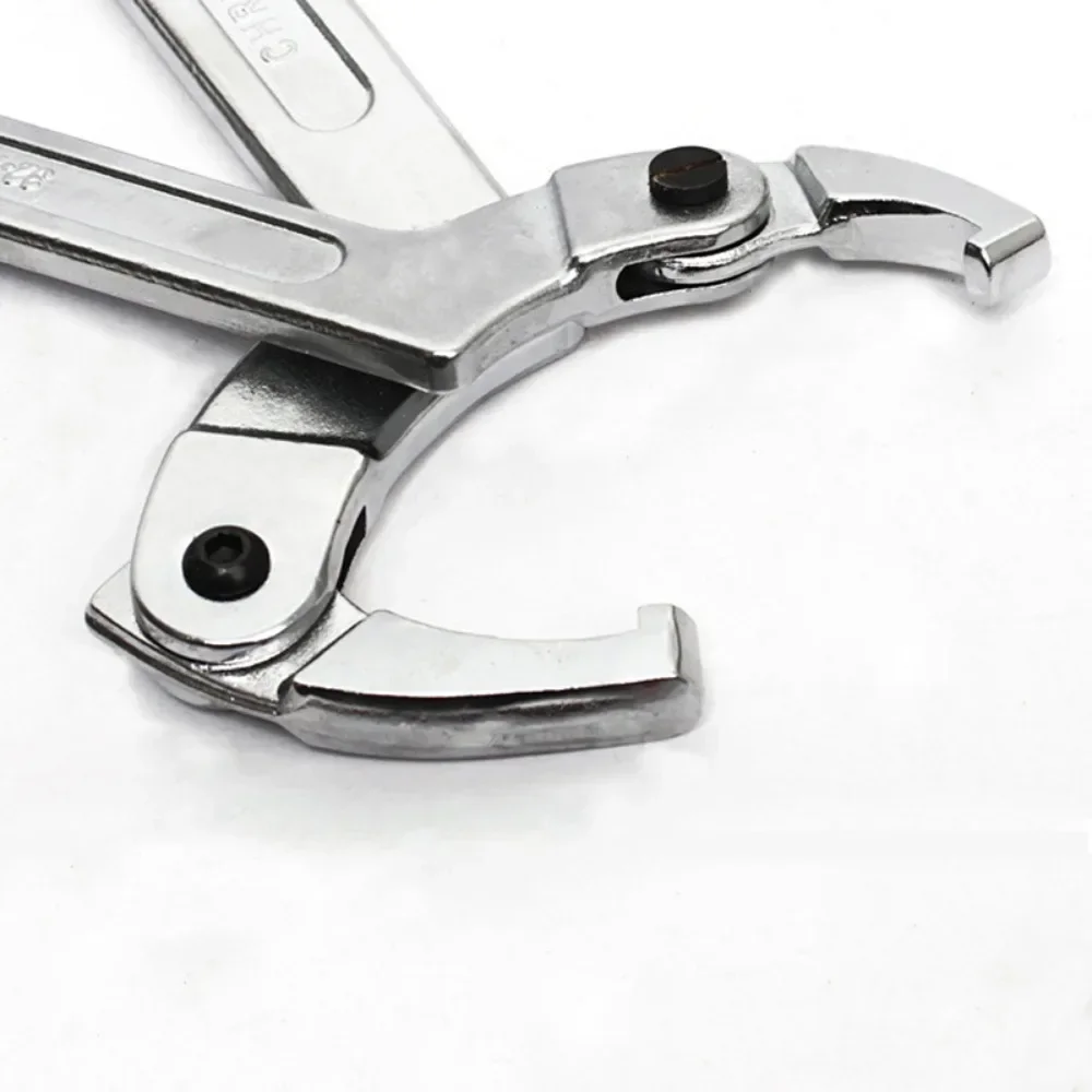 1PCS Adjustable Wrench Hook Spanner Square/Round Head CR-V Spanner Key for Round Bolt Hand Tools 19-51/32-76/51-120mm