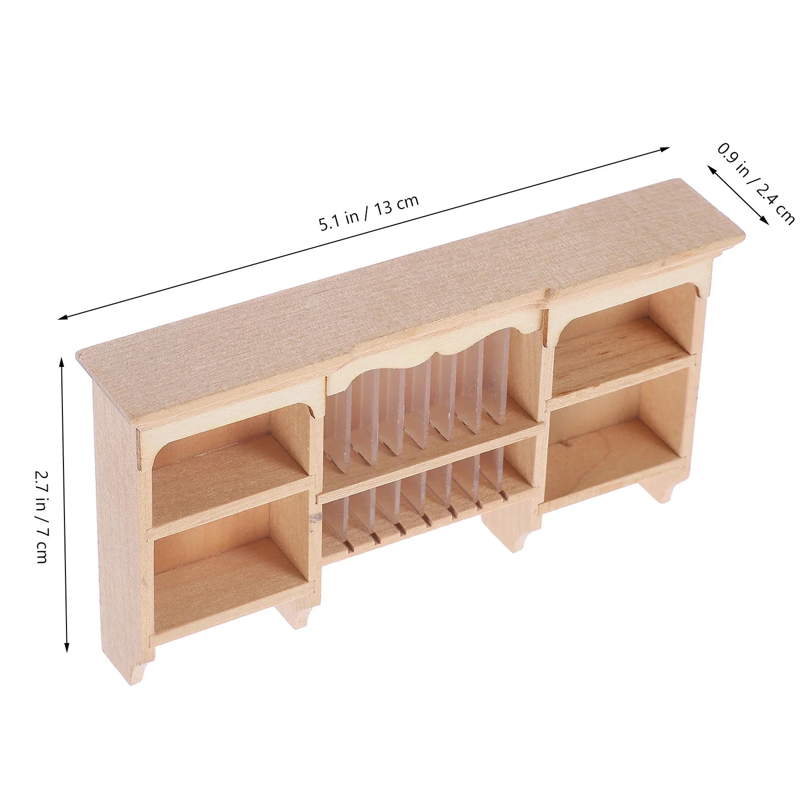 Huisrek Keukenkasten Decoratieve kleine mini-meubels Miniatuur houten speelgoedboekenplank