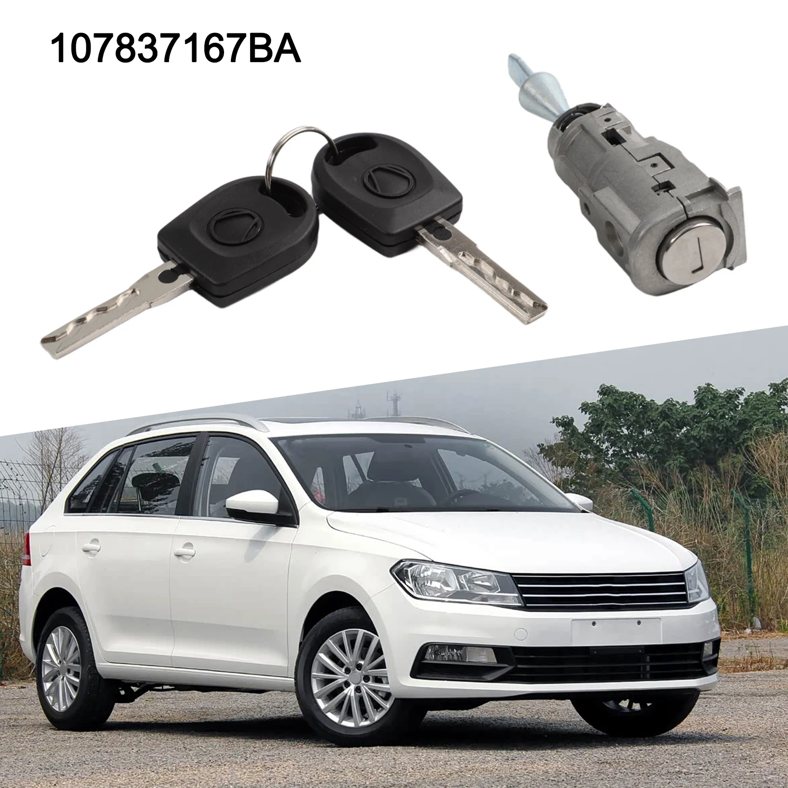 Silver Gray Door Lock Cylinder High Universality Fitment Lock Key Included High Universality Fitment OEM Fitment