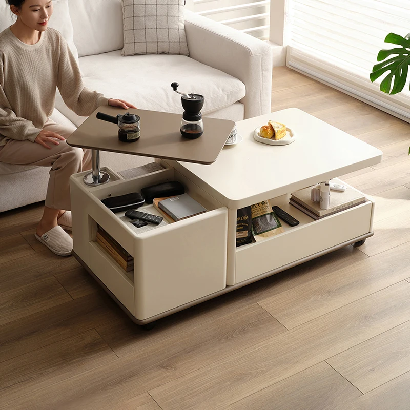 Mesa de centro longa de laje de rocha, luxo, simples, moderna, sala de estar, levantamento móvel, casa, pequeno apartamento