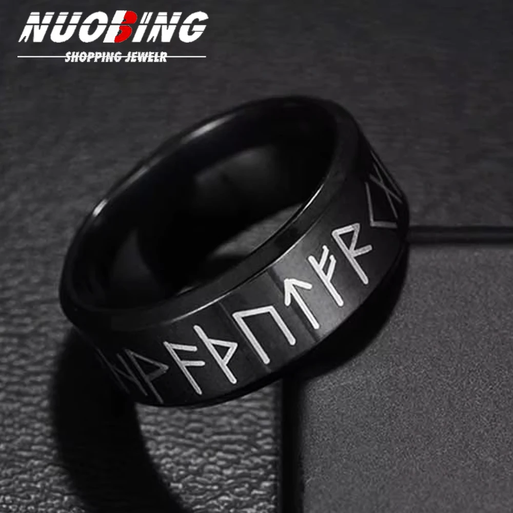 

Stainless Steel Odin Anel Amulet Rune Couple Dating Rings For Men Women Words Jewelry Boyfriend Gift