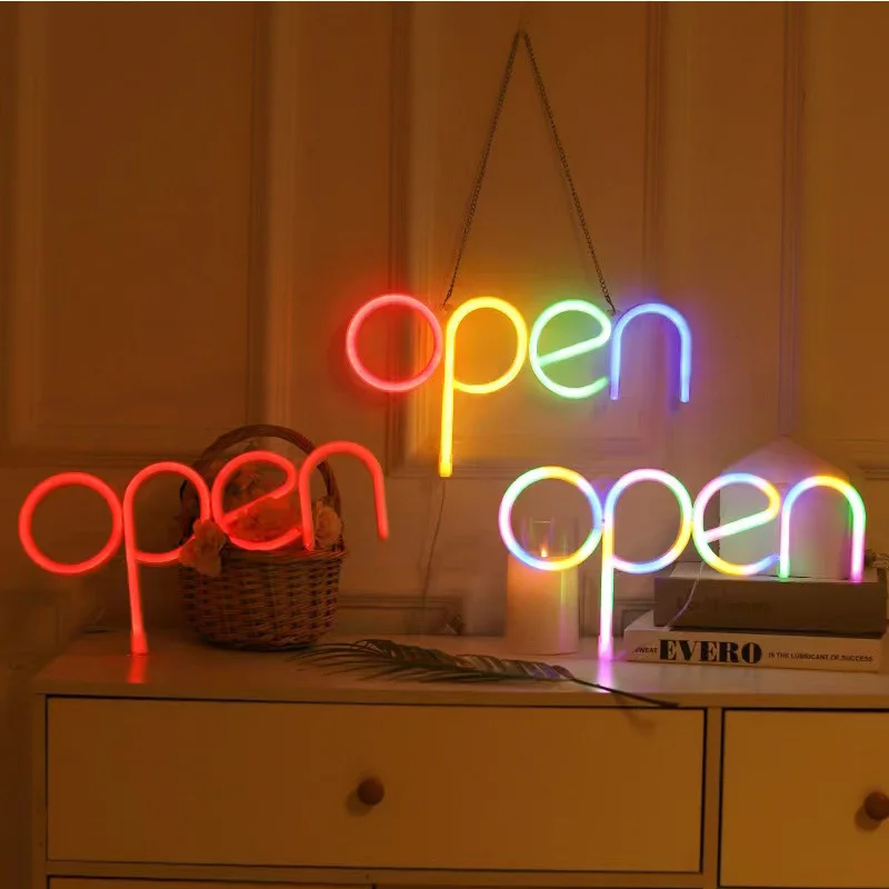 OPEN style waterproof neon 5V USB Bar shop Door Headlights Cafe restaurant shop signs advertising atmosphere decorative lights