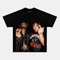 American Street Hip Hop T-shirt Rapper JUICE WRLD & TRIPPIE REDD Short Sleeves Oversized Y2kTee Men Women Crew Neck Unisex Tops