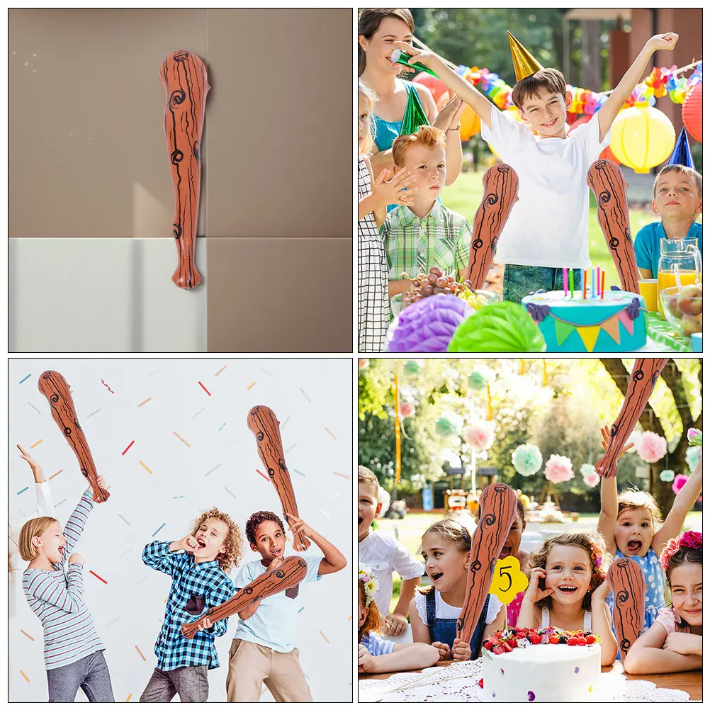 

Inflatable Baseball Bat Party Favor Wood Grain Stick Baseballs Cheering Pvc Toy Child