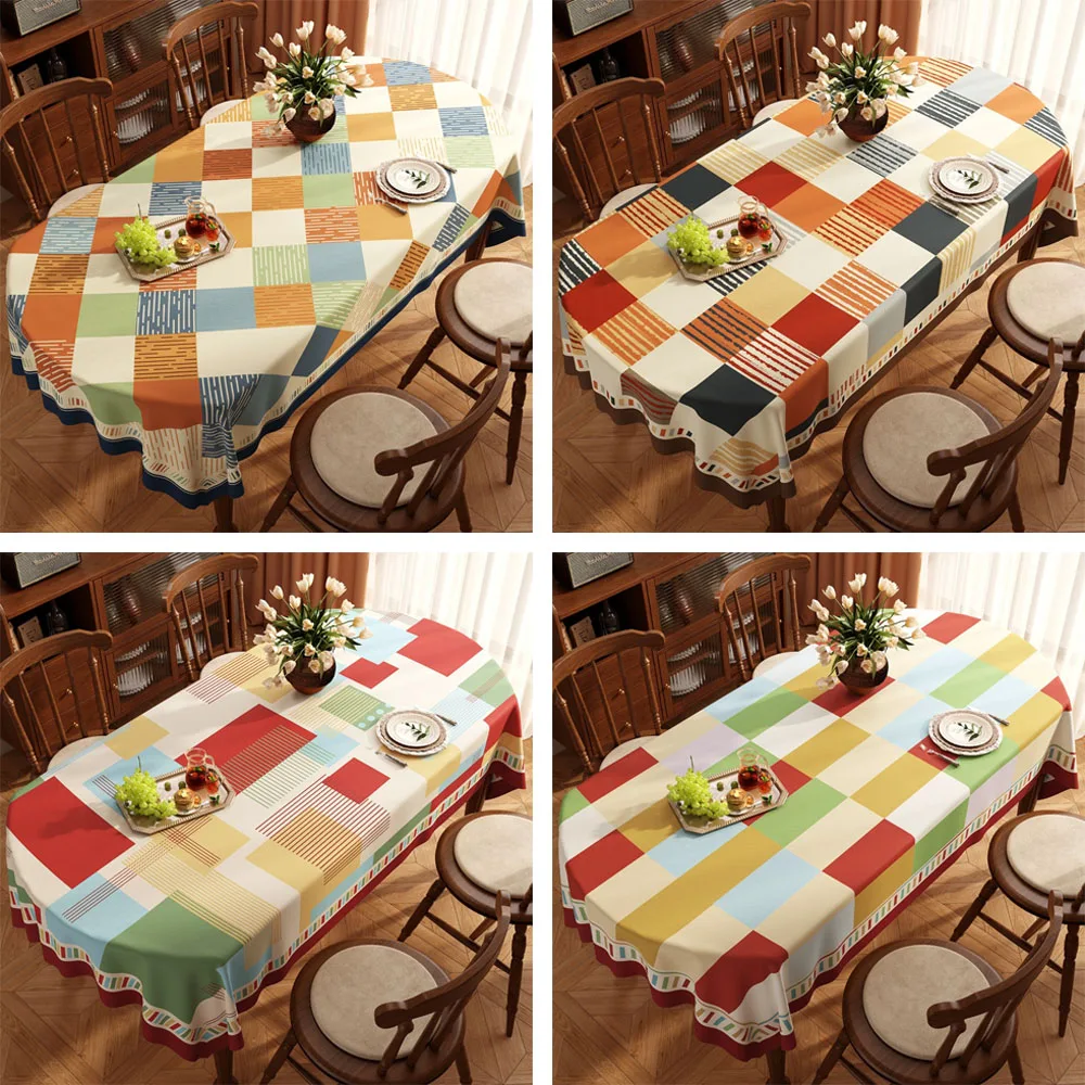 

PVC Rectangle Tablecloth Chinese Tablecloth Waterproof Oil-proof Table Cover Rectangular Living Room Dining Table Tablecloth 1PC