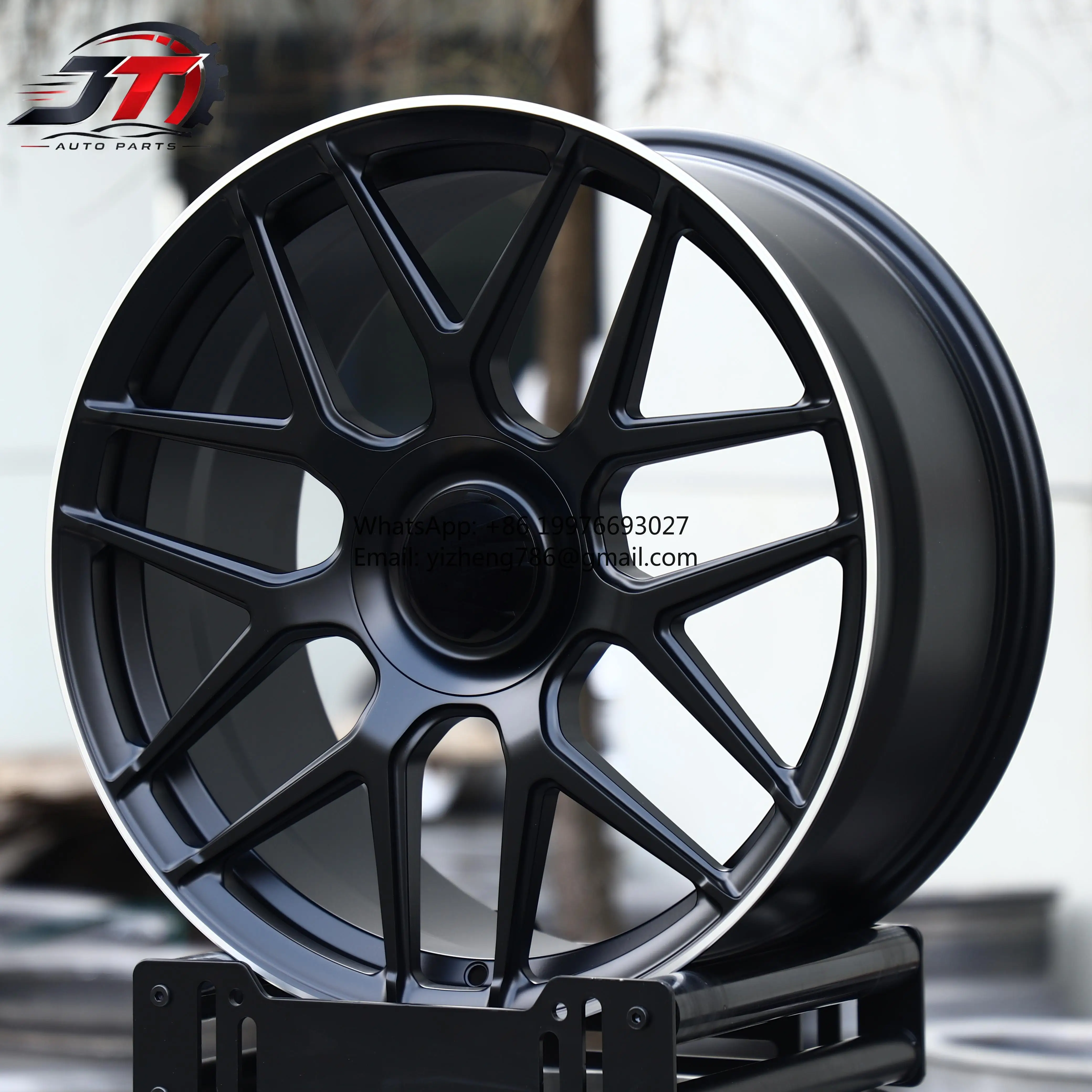 JT Custom Car Rims 17 18 19 20 21 Inch 5x112 Matte Black with Machine Lip Aluminium Alloy Wheels For GLB For GLC For CLA For E53