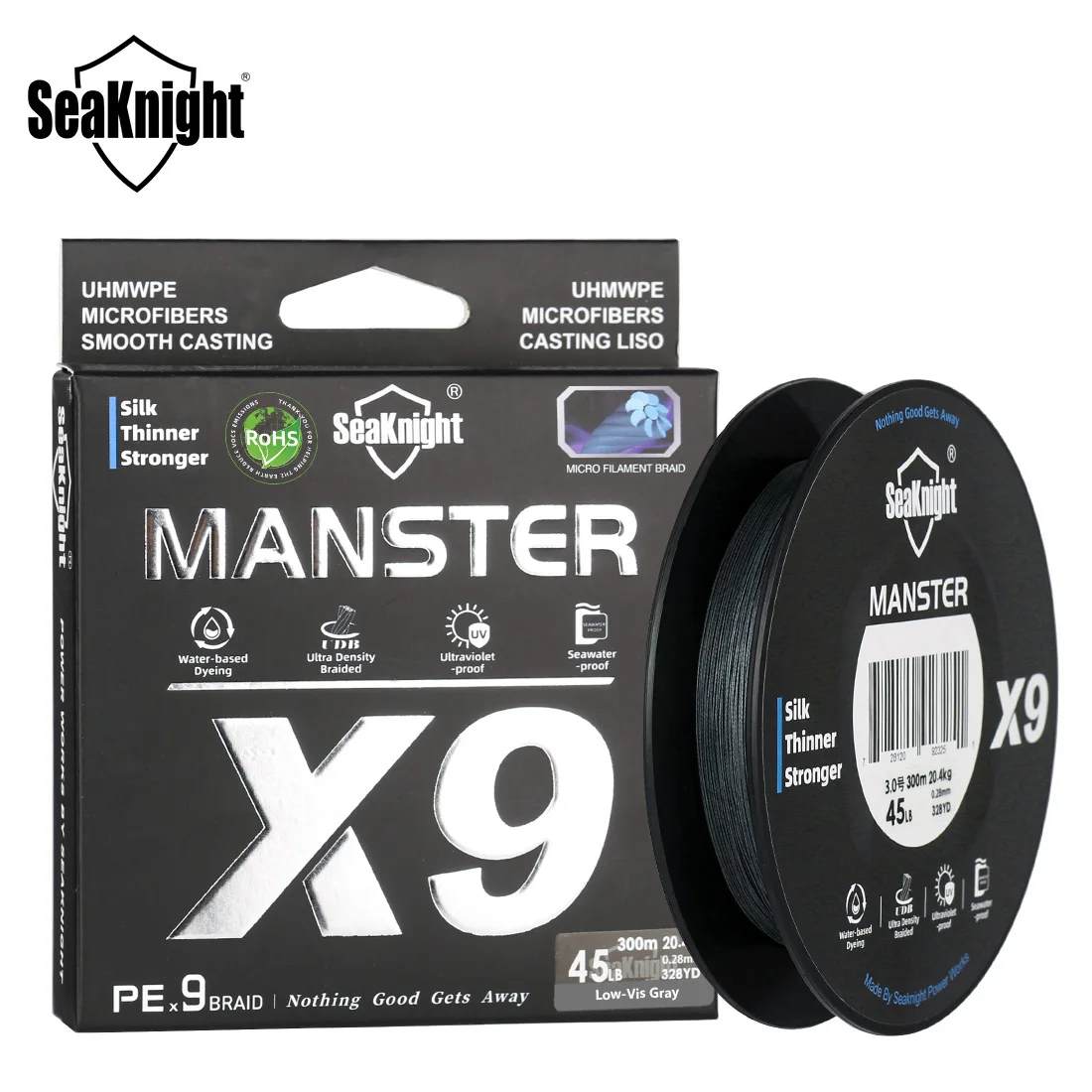 SeaKnight ยี่ห้อ X9 Series 500M 300M สายตกปลา PE 9 Strands Ultra Smooth สําหรับหล่อยาว 17LB-80LB ใหม่สายตกปลาน้ําทะเล