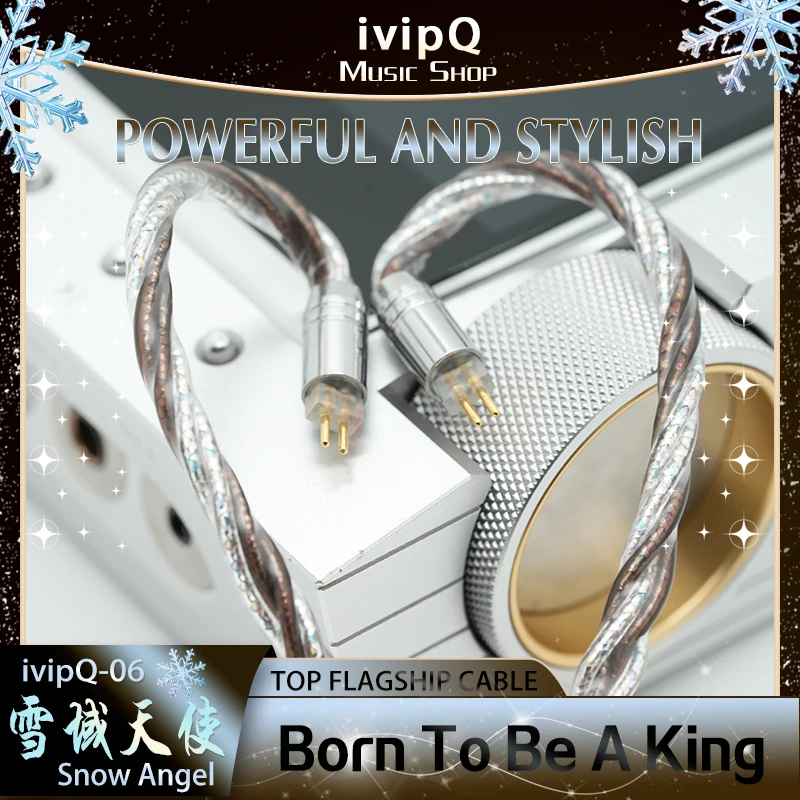 ivipQ-06 Snow Angel Flagship Earphone Upgrade Cable Multi-element Conductor 3.5/4.4mm/MMCX/0.78mm 2Pin For MK4 Legacy2 Blessing3
