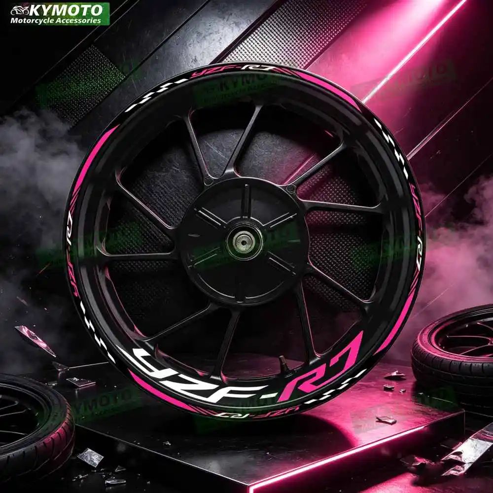 For YZF R7 YZF-R7 Motorcycle 17 Inch Front And Rear Logo Wheel Hub Sticker Decal Waterproof Reflective Decorative Rim Stickers