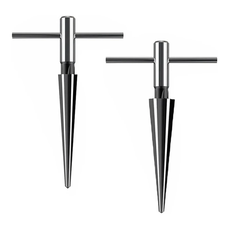 Hot 2Pcs T Handle Taper Reamer ,6 Fluted Chamfer Reaming Guitar Bridge Pin Hole Handle Tapered Reamers Tool