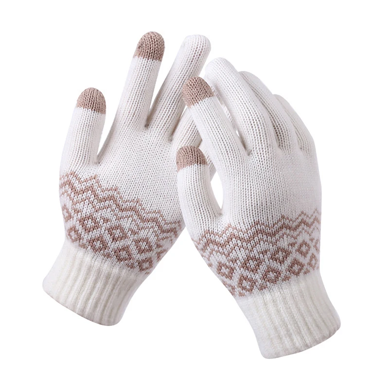 Warm Thick Men Gloves Winter Cashmere Wool Knitted Gloves Solid Mittens Women's Winter Riding Sking Glove Autumn Winter