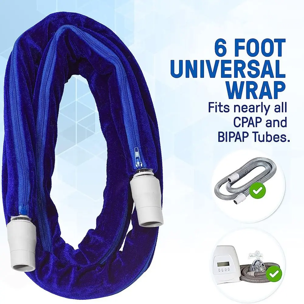 CPAP Tube Hose Cover - Wrap Fleece Skin - Full Length Zipper - Prevent Condensation