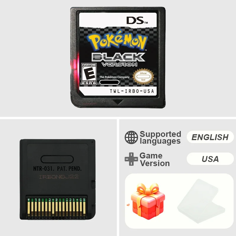 Pokemon Series DS Game Cartridge Diamond Platinum Pearl HeartGold SoulSilver Black White Meertalig voor NDS/2DS - afbeelding 1