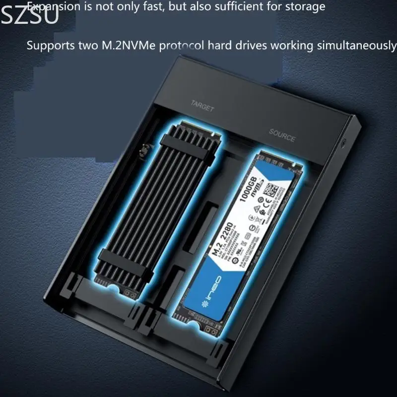 

Корпус SSD SZSU 10 Гбит/с M.2 NVME USB3.2 Корпус SSD-бокса с охлаждающим вентилятором