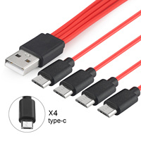 Soshine TYPE Line 4-in-1 USB Cable for USB Rechargeable Battery USB Type-C To Type C Devices