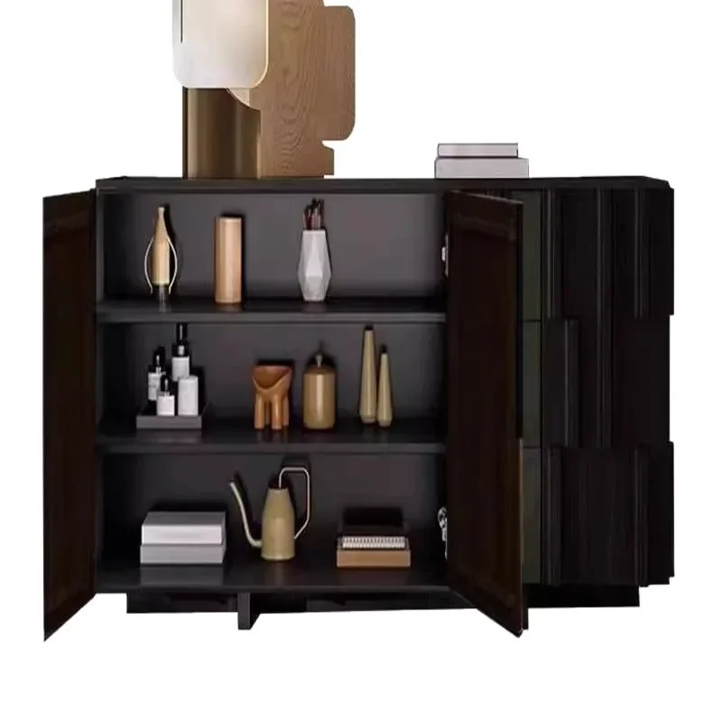Medieval style personalized dining side cabinet, living room tea cabinet storage locker, Italian minimalist door entrance cabine