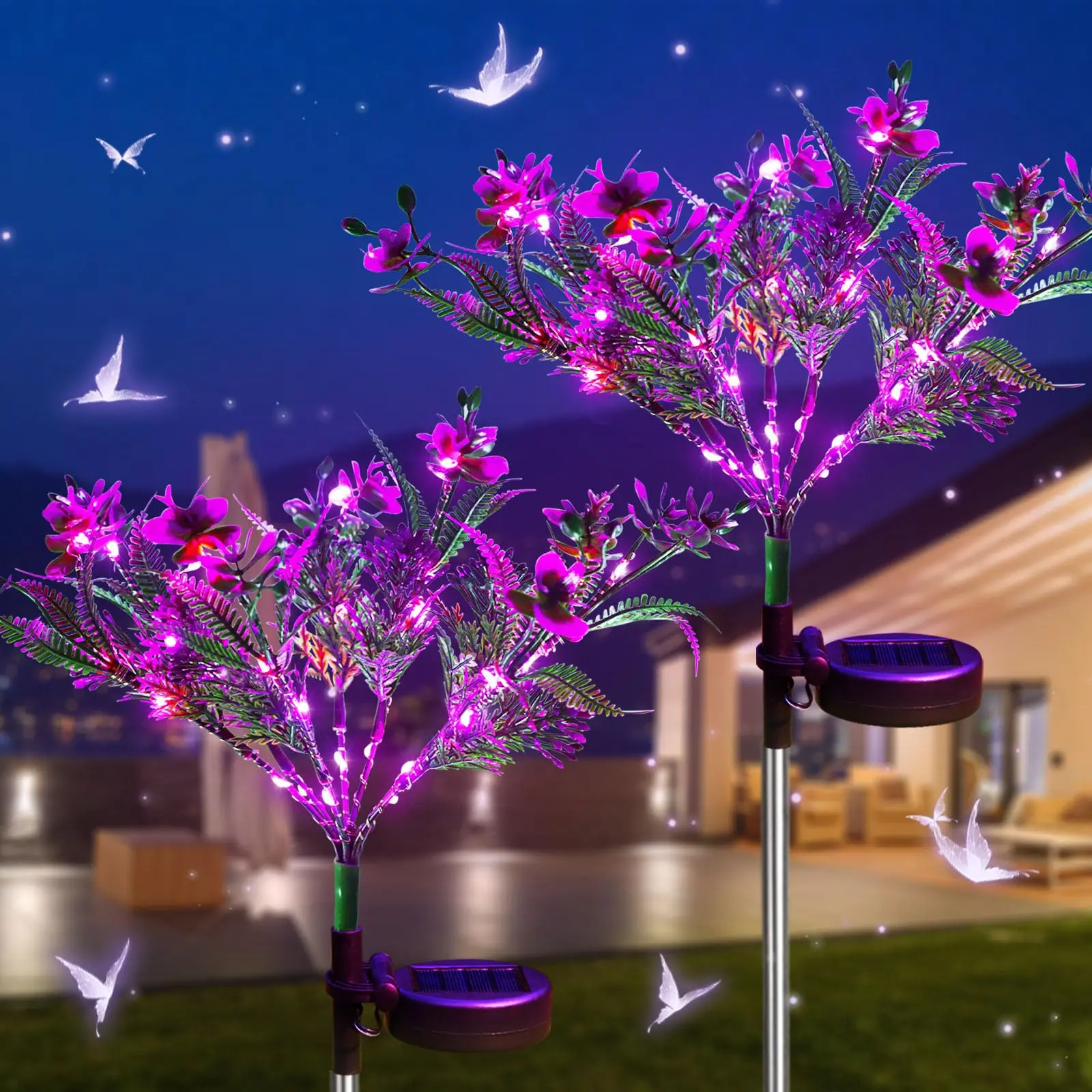 

1pc Solar Garden Light Phalaenopsis Flower Light LED Orchids Yard Decorative Lamp Outdoor Garden Lawn Pathway Patio Decoration