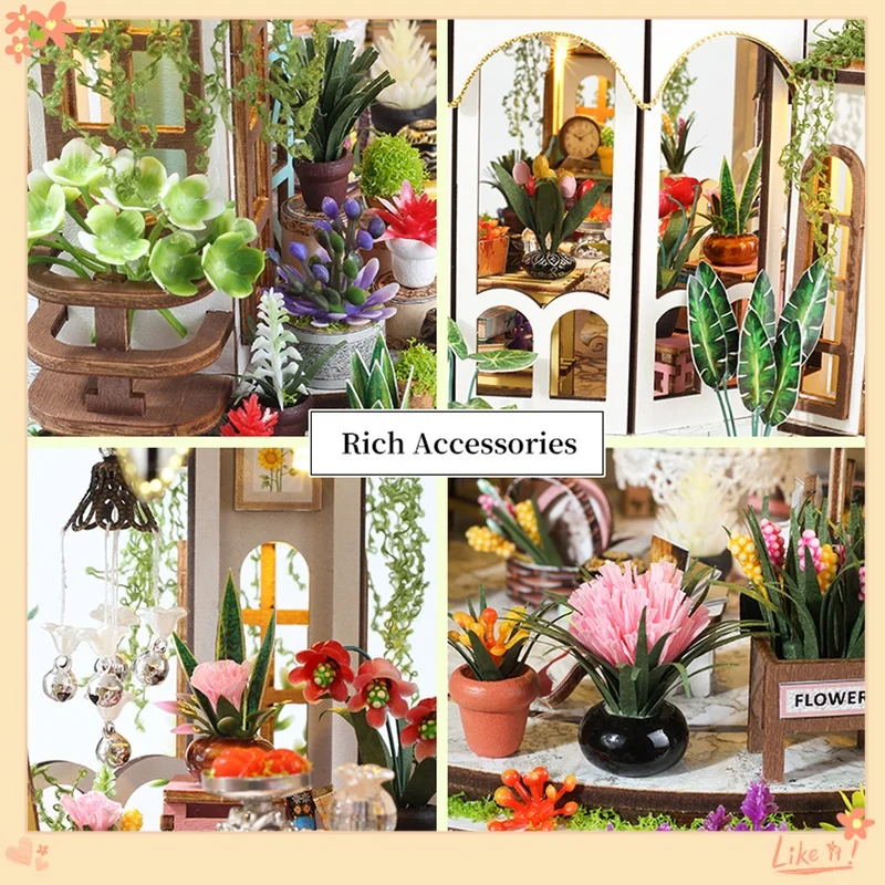 Diy Drewniana kabina powietrzna Części ogrodowe Montaż Wykwintne opakowanie Ręcznie robione modele budynków Zabawka Kreatywny prezent dla kochanej dziewczyny