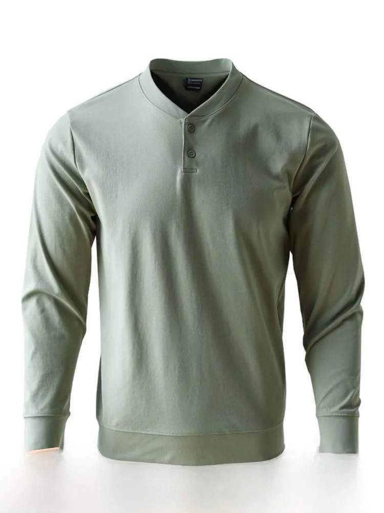 

Мужская футболка American Sle Henry Collar Base irt против морщин Qui Dry, дышащая, удобная, длинная футболка из полиэфирного волокна