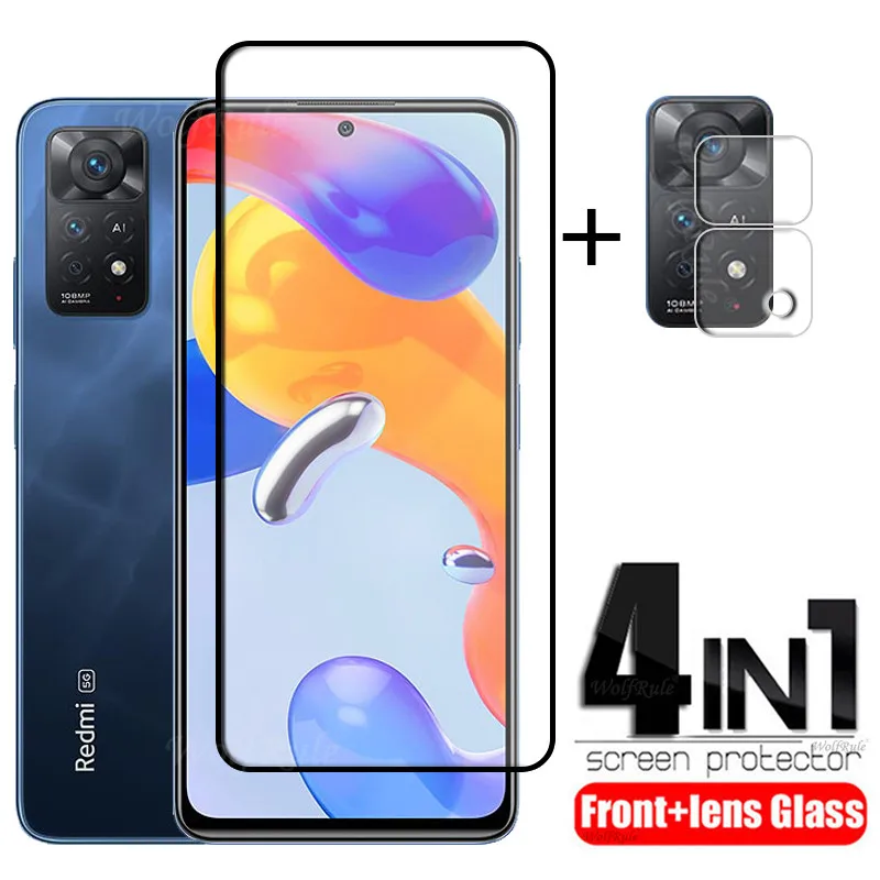 

4-in-1 For Redmi Note 11E Pro Glass For Redmi Note 11E Pro 9H HD Full Screen Protector For Xiaomi Redmi Note 11E Pro Lens Glass