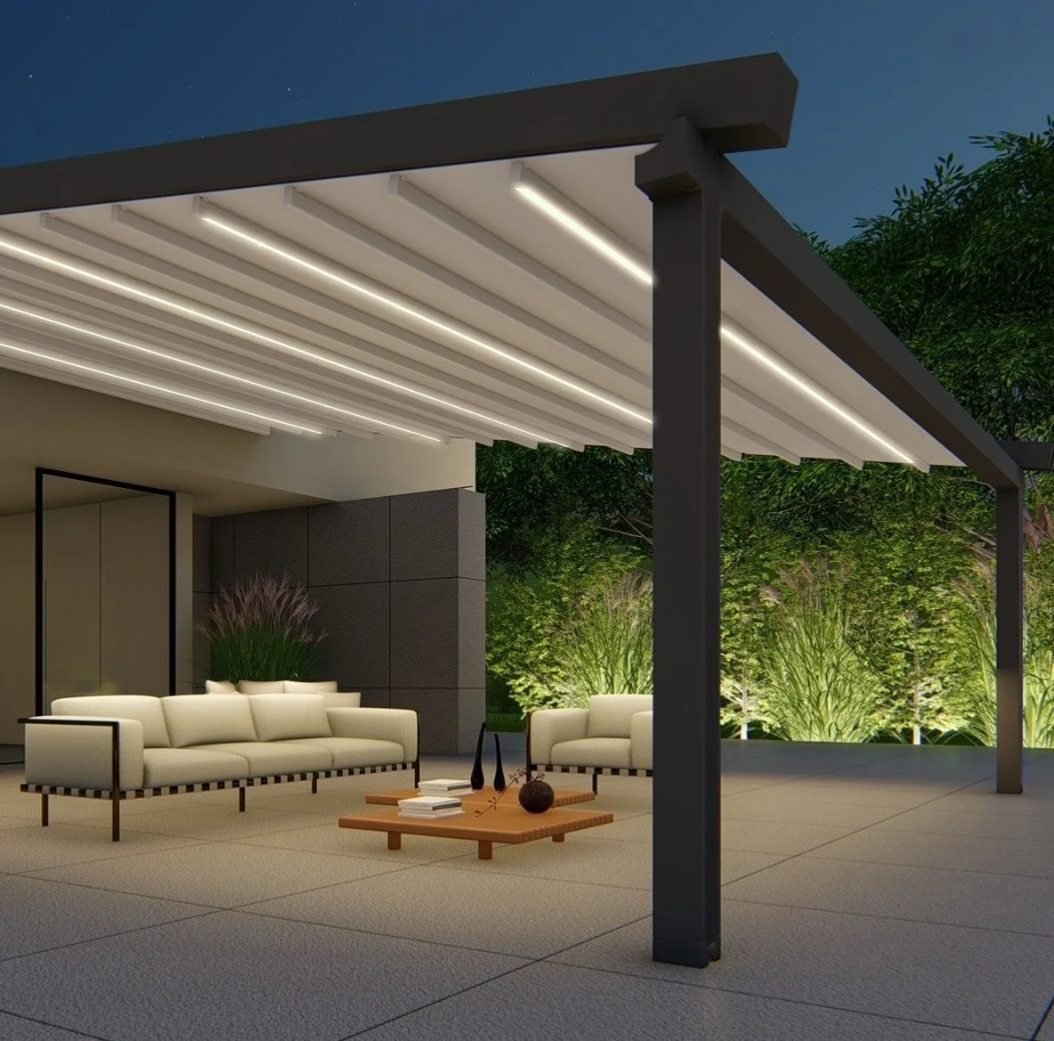 

China Modern Canopy Pergola Design Aluminum Exterior Backyard Pergola