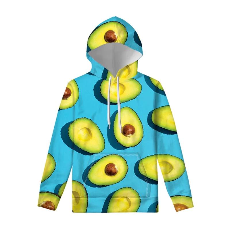 Casual Men's Hooded Sweatshirt 3D Avocado Graphic Printing Casual Hoodie Autumn Oversized Clothing Harajuku Oversized Pullovers