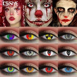 KSSEYE 2pcs Halloween Cosplay Contact Lenses Blue Lenses Natural Color Contact Lenses Large Pupils Lenses For Eye Official Store