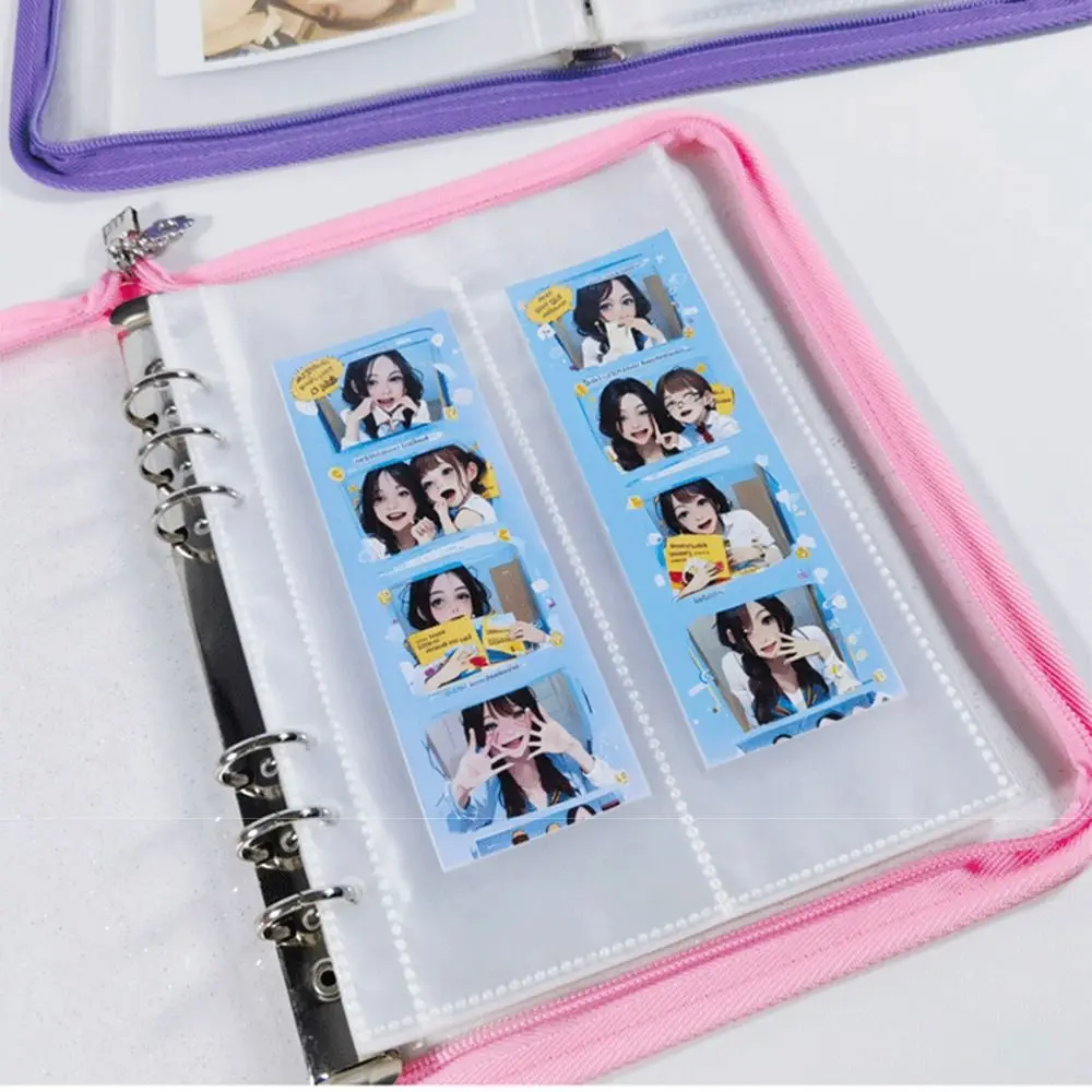 Raccoglitore riutilizzabile a fogli mobili con tasche multiple Chiusura con cerniera Album fotografico trasparente Ricarica Glitter Borsa organizer per tesserini fai da te