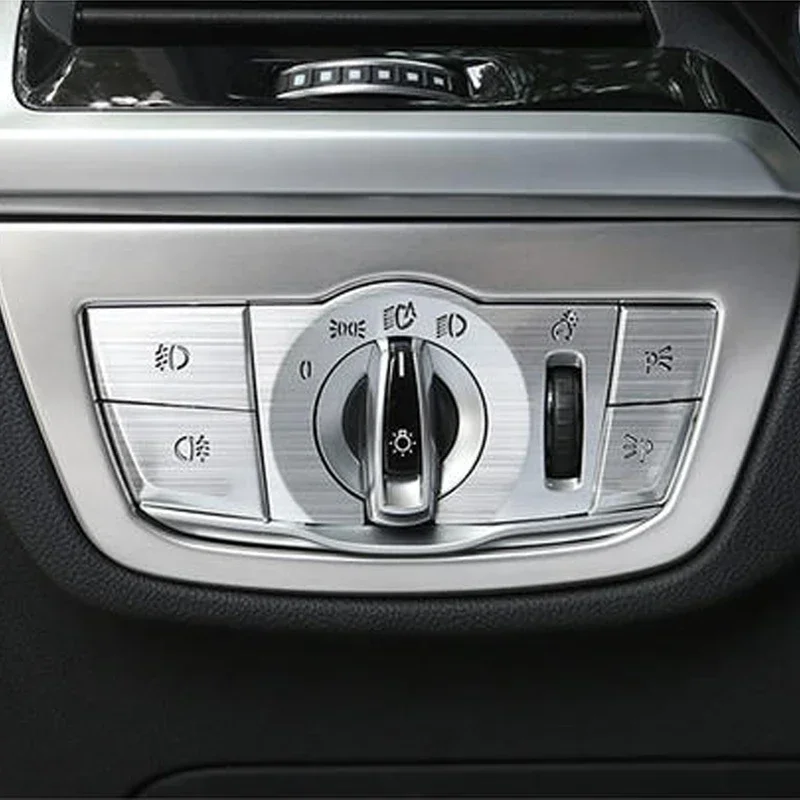 

Для BMW 5 серии G30 525li 528li 530li 2018-22 кнопка включения фар автомобиля ABS декоративная рамка крышка наклейка автоаксессуары