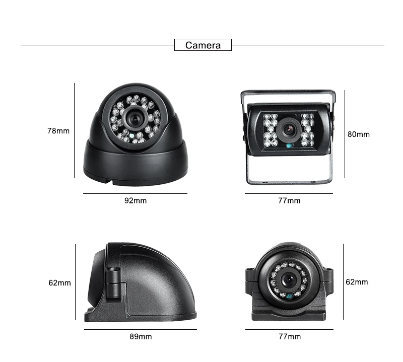 4CH 4G 1080P AHD Mobile Vehicle Car DVR Video Recorder Kit  with 4pcs Cameras and 7 Inch VGA for Truck Bus RV Van view 3