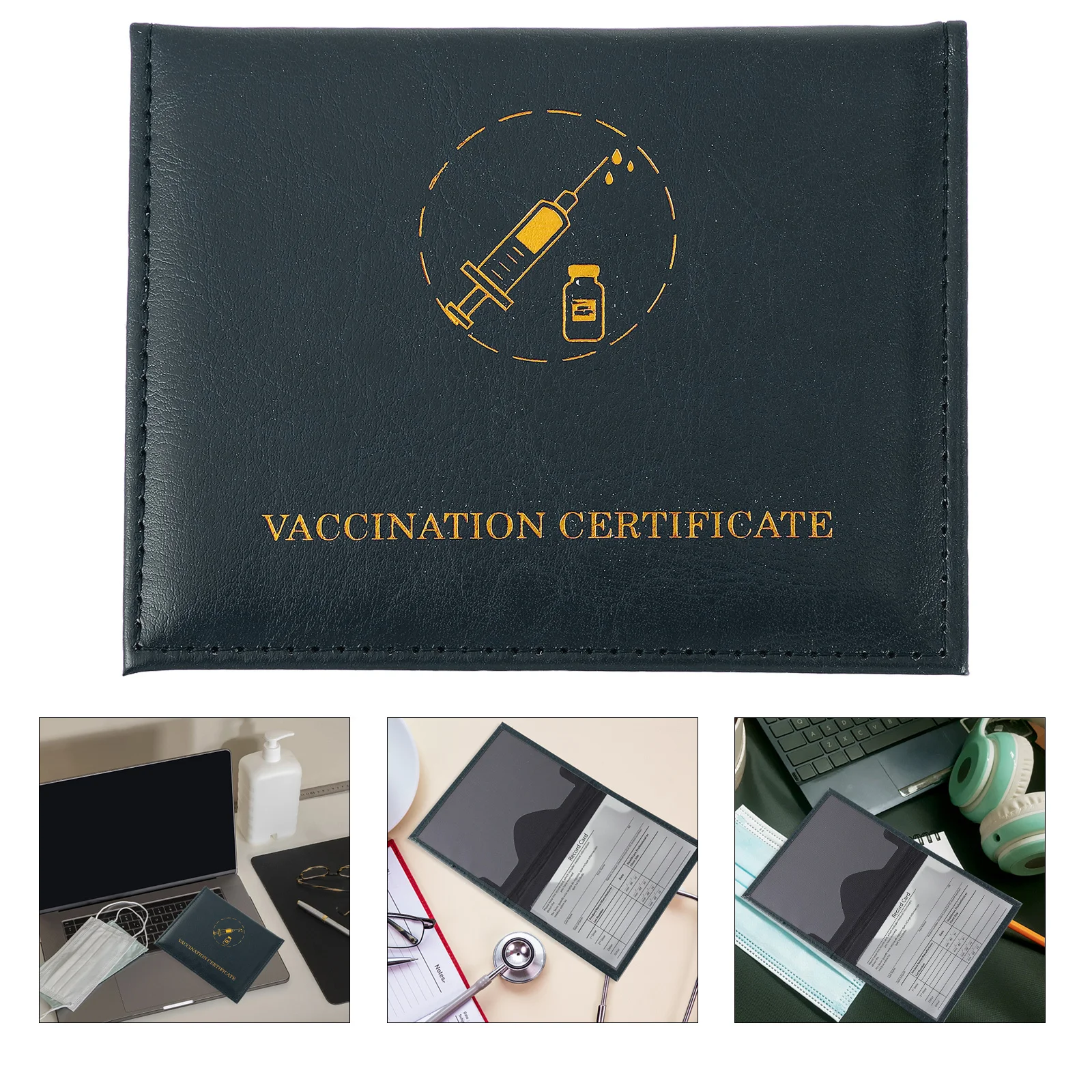 

3 Pcs Card Set Covers Protectors Clear Sleeves Immunization Cards Id Holder Pu