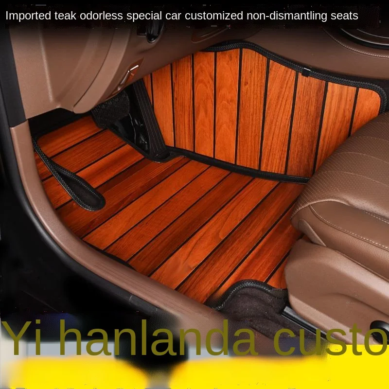 Custom solid wood car mats are suitable for universal 5-seater car truck and SUV car leather mats