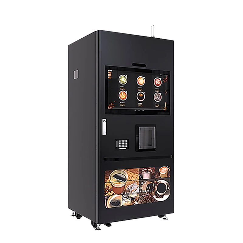 Automatic Freshly Ground Espresso Commercial Beverage Dispenser Coffee Vending Machine  Smart QR Code for Business Money Making