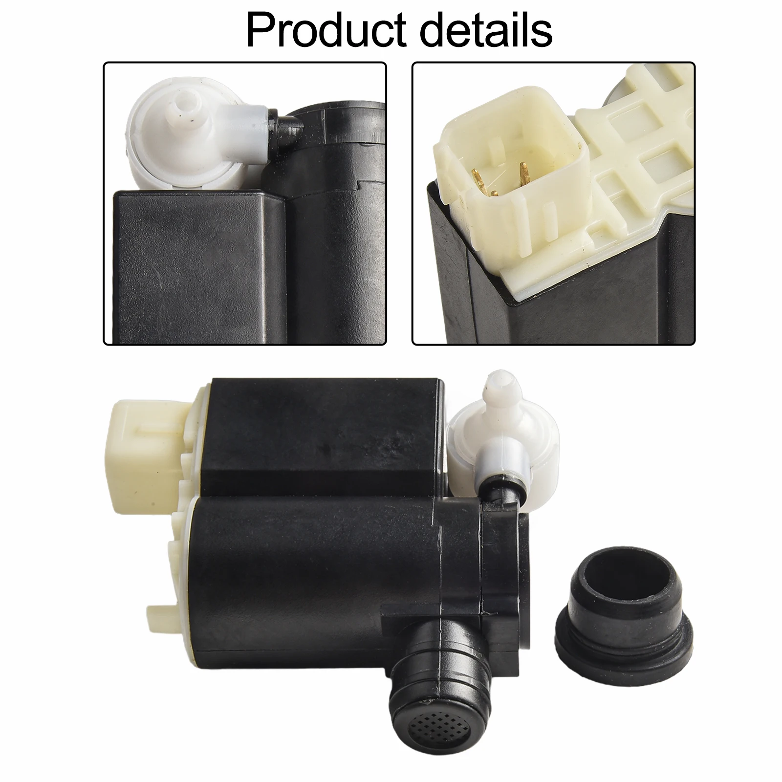 

Replacement Washer Pump Windshield Washer Pump Windshield Cleaning Anti-corrosion Black-White High-quality Materials