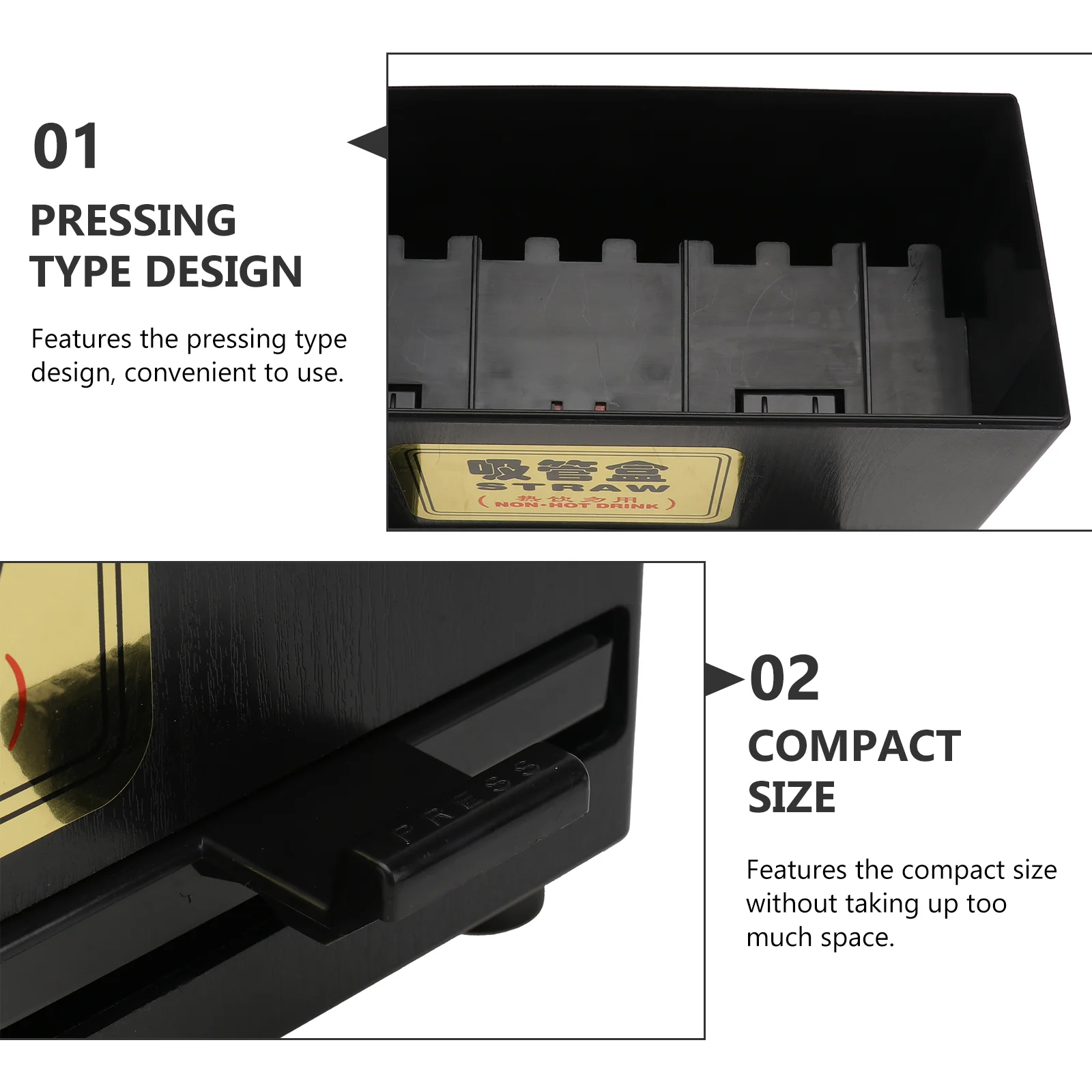 Cocktail Straw Box Straws Automatic Dispenser for Pencils Plastic Drinking Storage Container