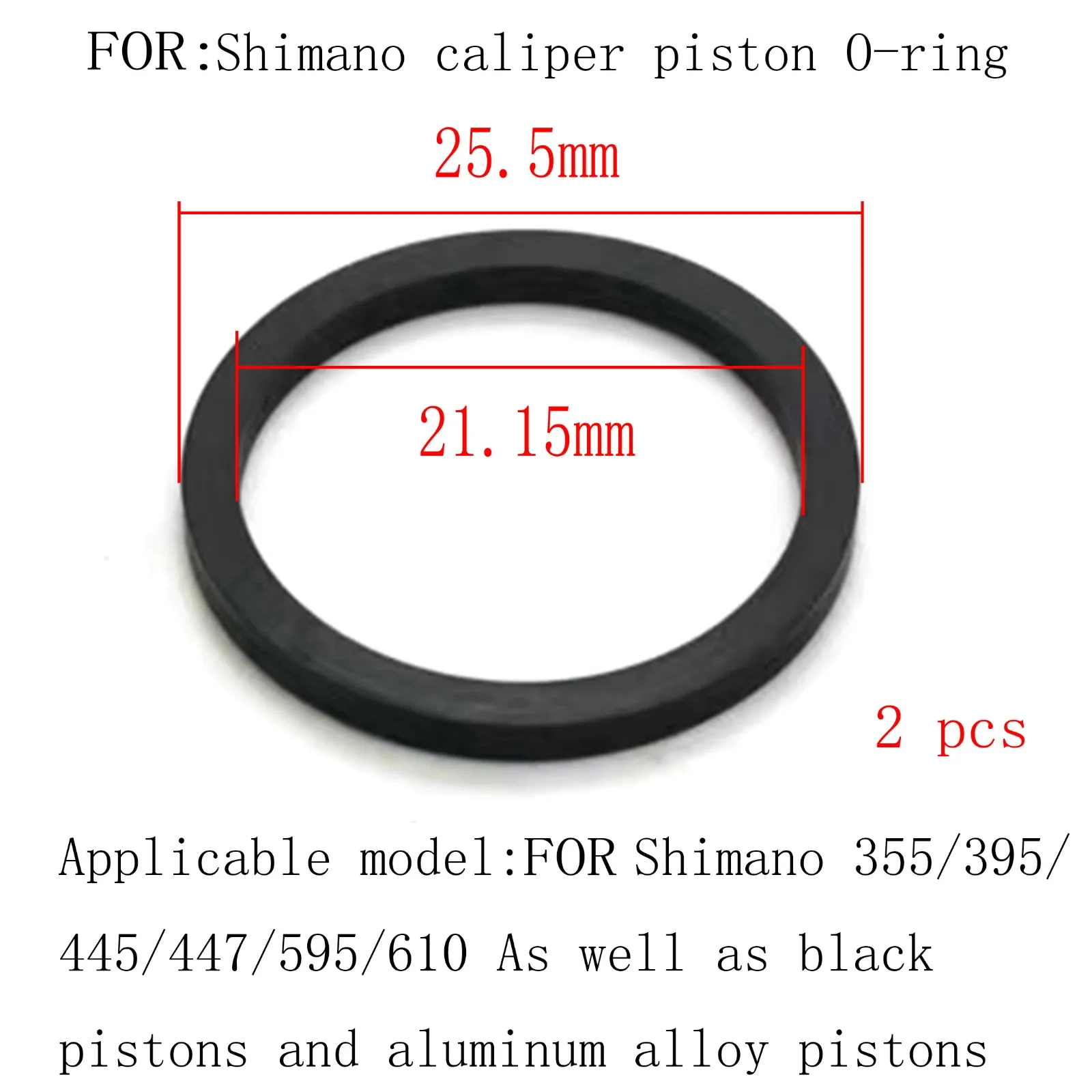 2pcs Disc Brake Clamp Piston Seal MTB Road Bike Bicycle Hydraulic Brake Caliper Piston Sealing Ring For-Shimano Black Sealing