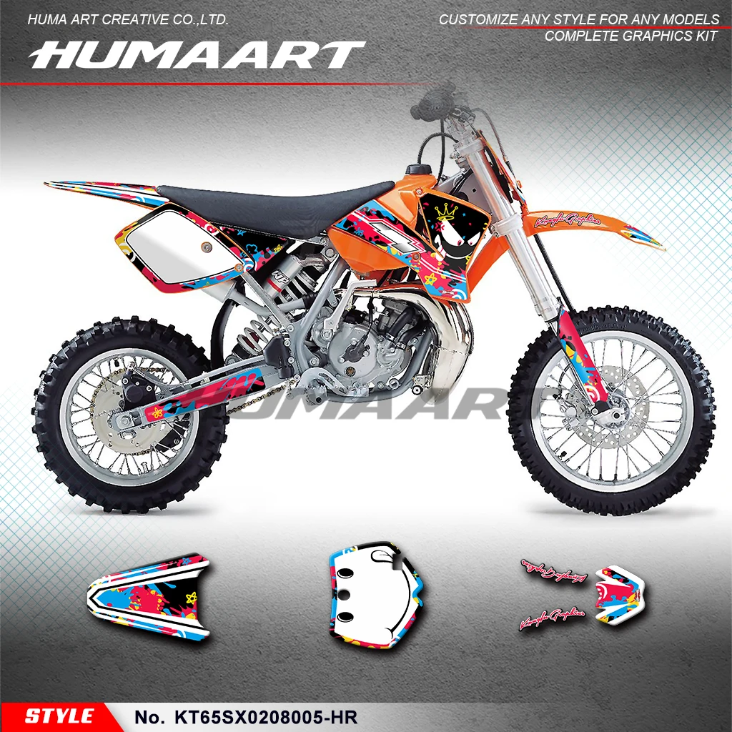 

HUMAART Graphics Kit Motorcycle Stickers for KTM 65 SX SX65 2002 2003 2004 2005 2006 2007 2008 Protector, KT65SX0208005-HR