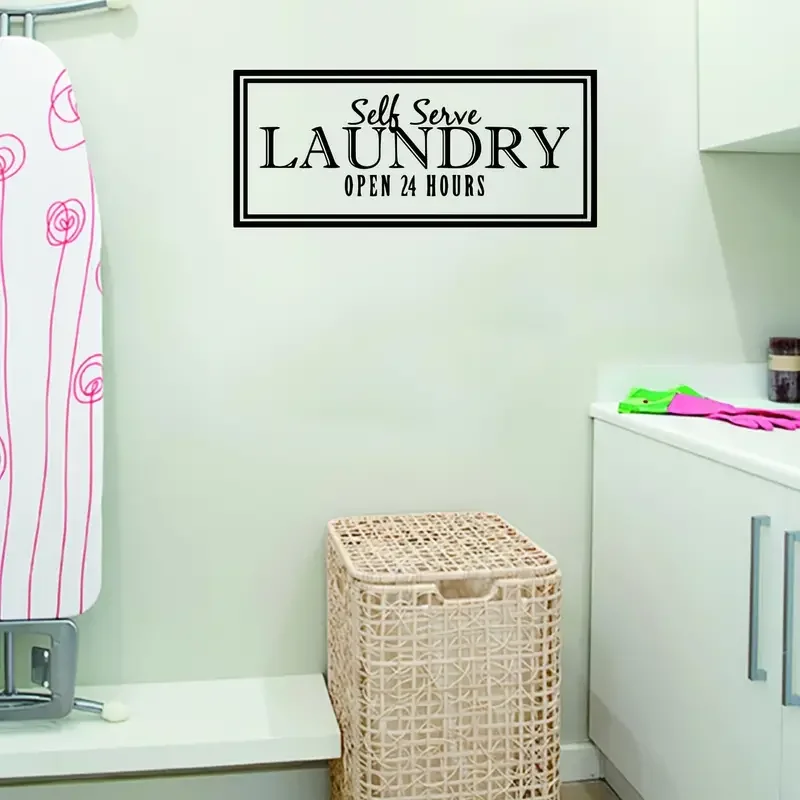 Transform Your Home with Creative Laundry Wall Decals - Removable Vinyl Wall Stickers for Living Room & Bedroom