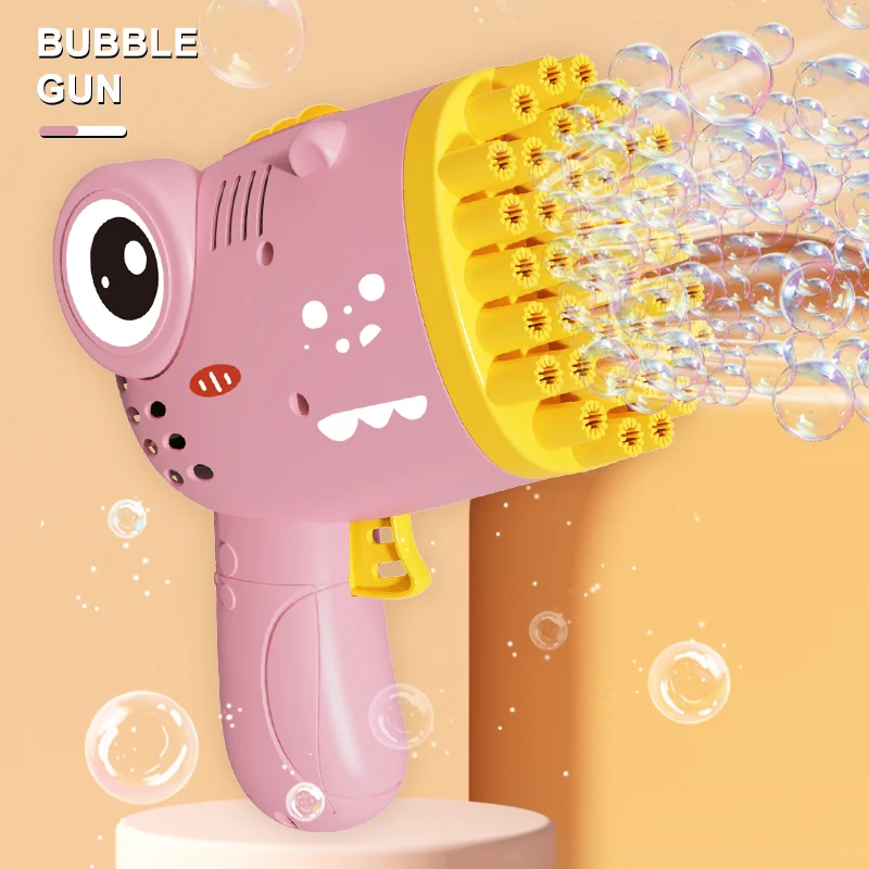 40 hole bubble blowing toy handheld Gatling dinosaur bubble gun without battery and without bubble water