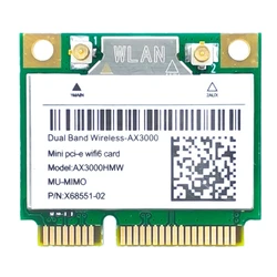 Wi-Fi付きミニpci-eWi-Fiカード,ワイヤレスアダプター,2.4g,5g,Bluetooth 5.1,11ax,ax200,ax3000hmw,Windows 10